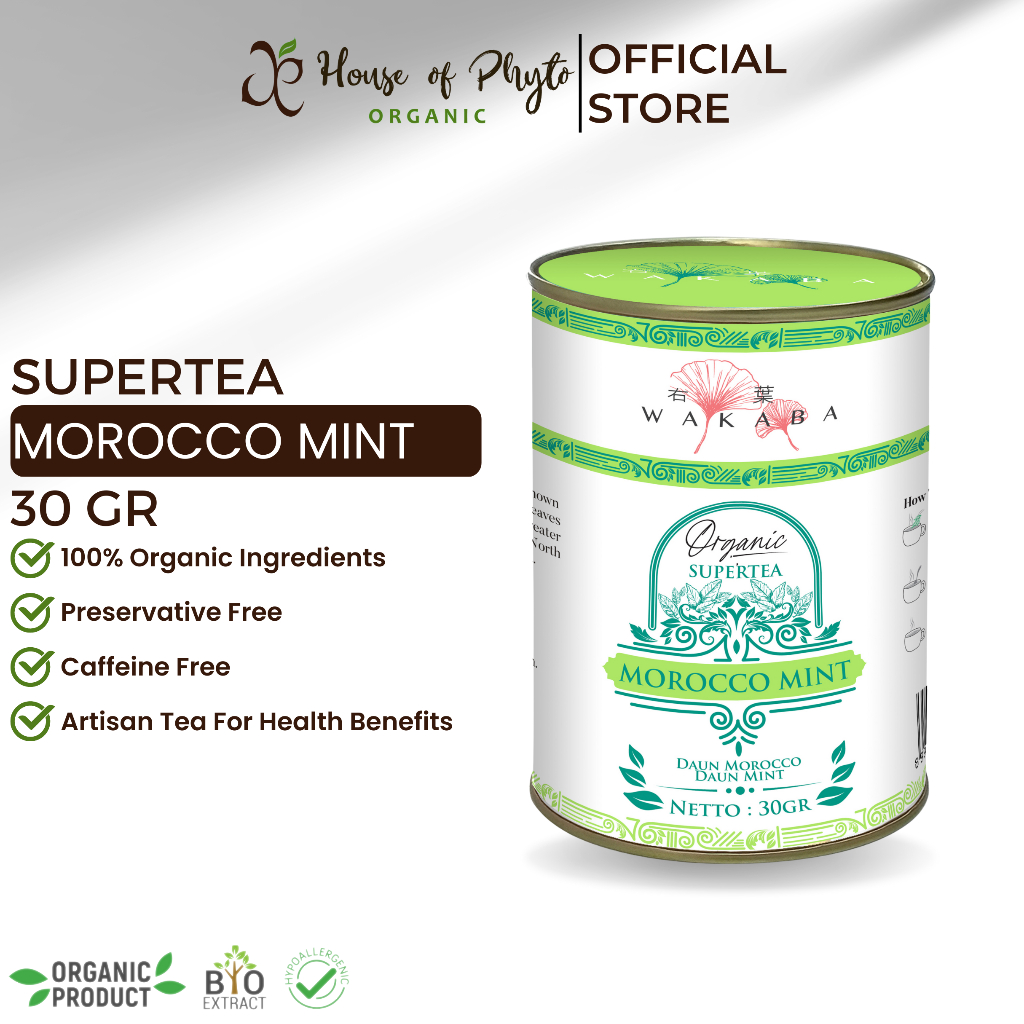 

Supertea Morocco Mint WAKABA Herbal Teh untuk kesehatan gigi, alergi dan deman - 30g