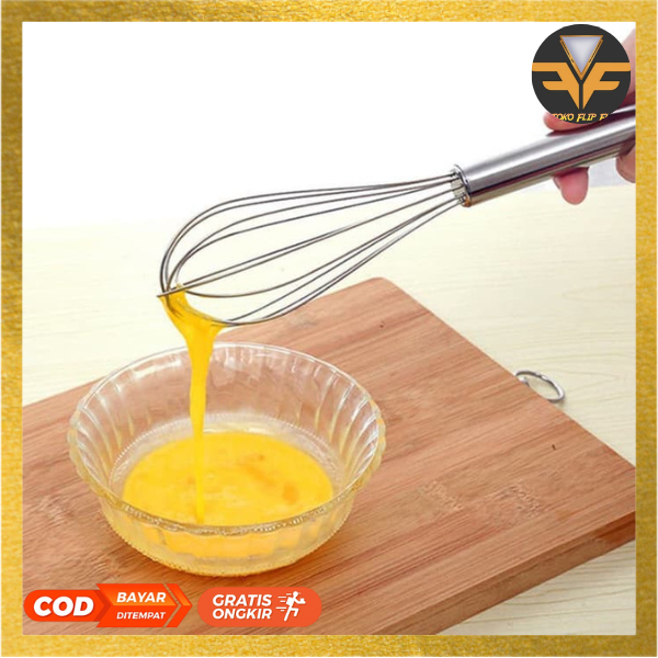 Whisk Stainless Steel / Pengocok Telur Stainless / Whisk Egg Beater / Manual Mixer / Ballon Whisk