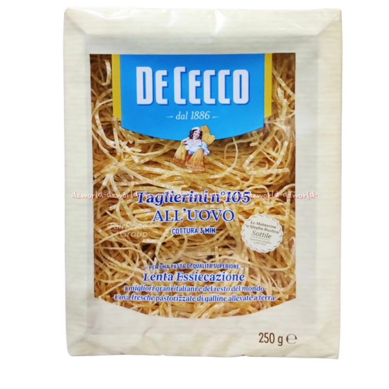 

Dececco 250gr Taglierini 105 All Uovo Cottura Mie Pasta Khas Italia