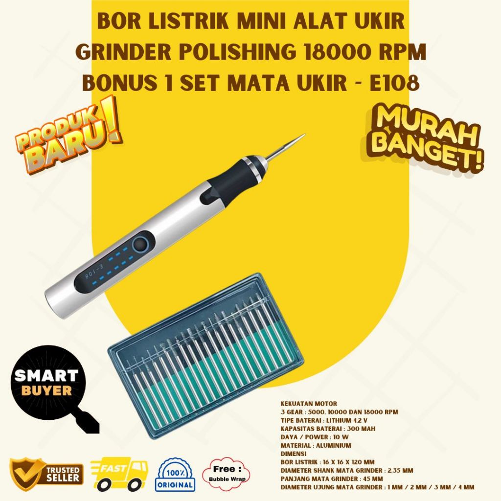 Set Mini Grinder Gerinda Listrik Bonus 20 pcs Mata Bor Lengkap Murah