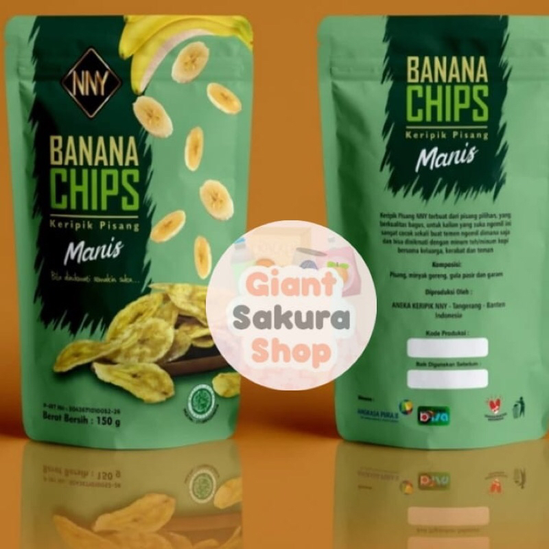 

Banana Chips NNY Manis / cemilan kripik pisang