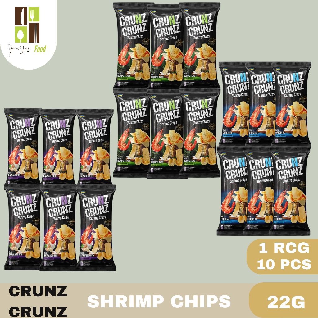 

Crunz Shrimp Chips / Keripik Udang Rumput Laut / Original / Bawang 1 RCG/10PCS