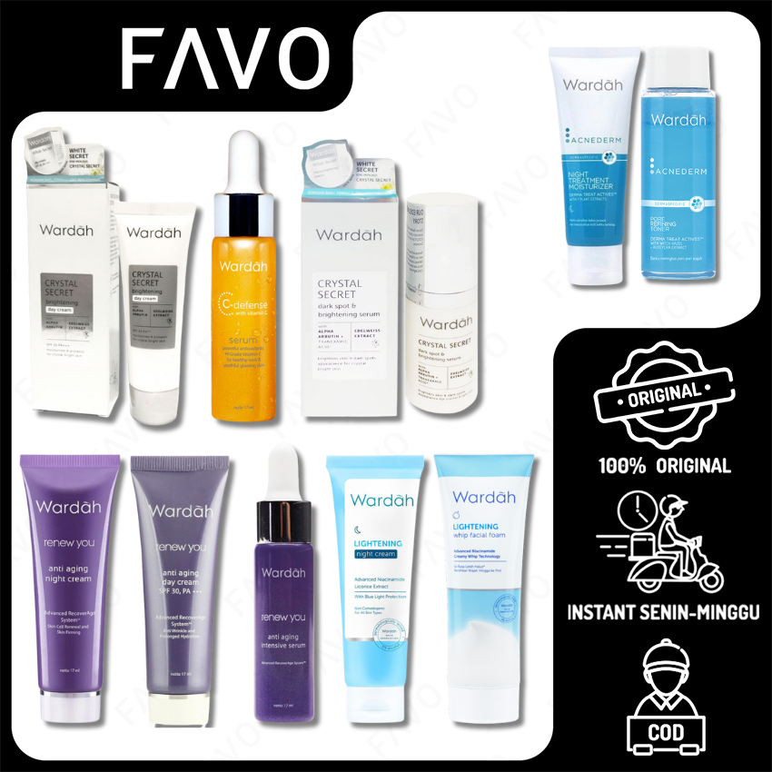 Wardah Intensive Serum / Moisturizer / Krim Malam / Krim Wajah / Toner Membantu Anti Aging Mencerahk