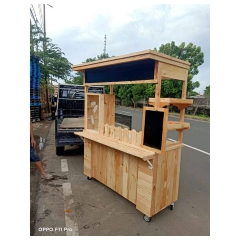 GEROBAK KAYU JATI BELANDA/BOOTH KAYU/GEROBAK KAYU MURAH
