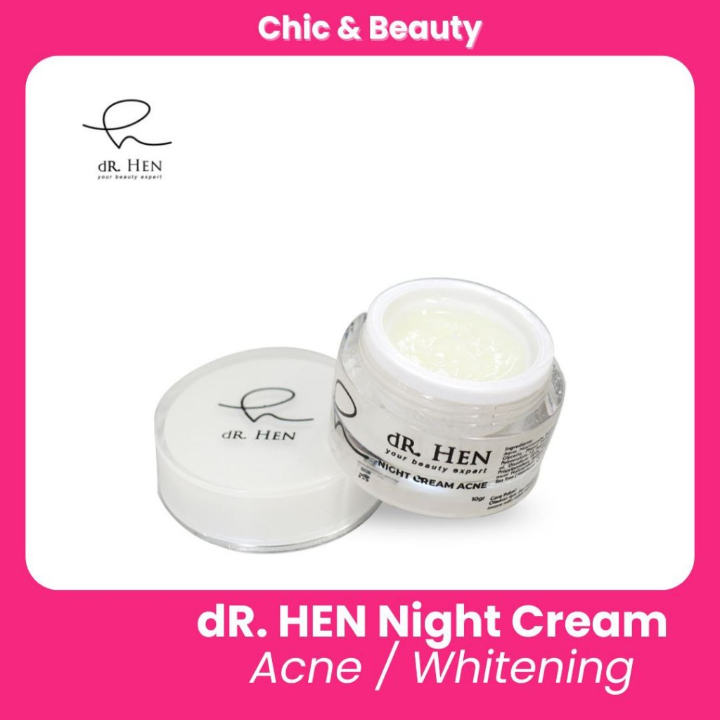 dR. hen Skincare Night Cream Acne/Whitening by dR. Richard Lee Krim Malam Perawatan Wajah