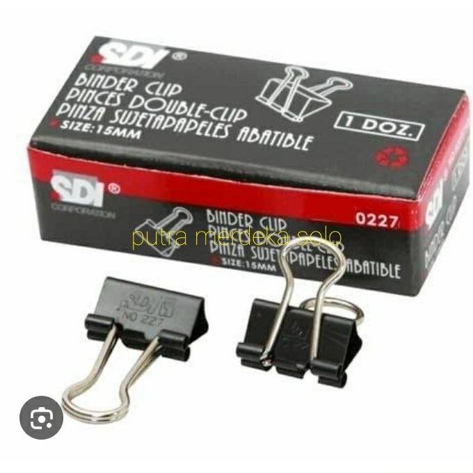 

Binder Clip SDI No 0227 15mm Penjepit Metal Kertas 105 - 1 Pack Isi 12 pcs