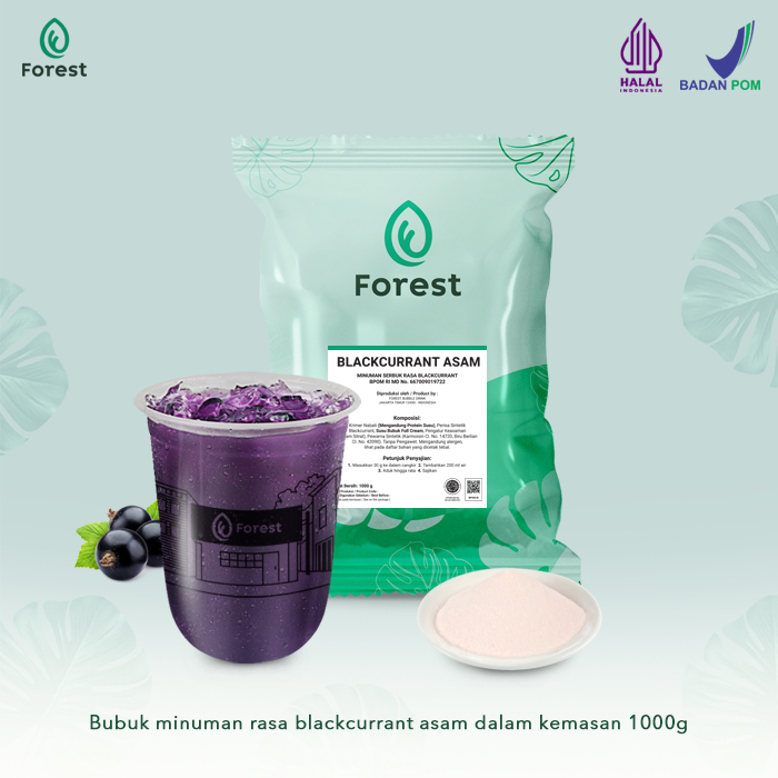 

Bubuk Minuman BLACKCURRANT SQUASH Powder 1000 g - FOREST Bubble Drink