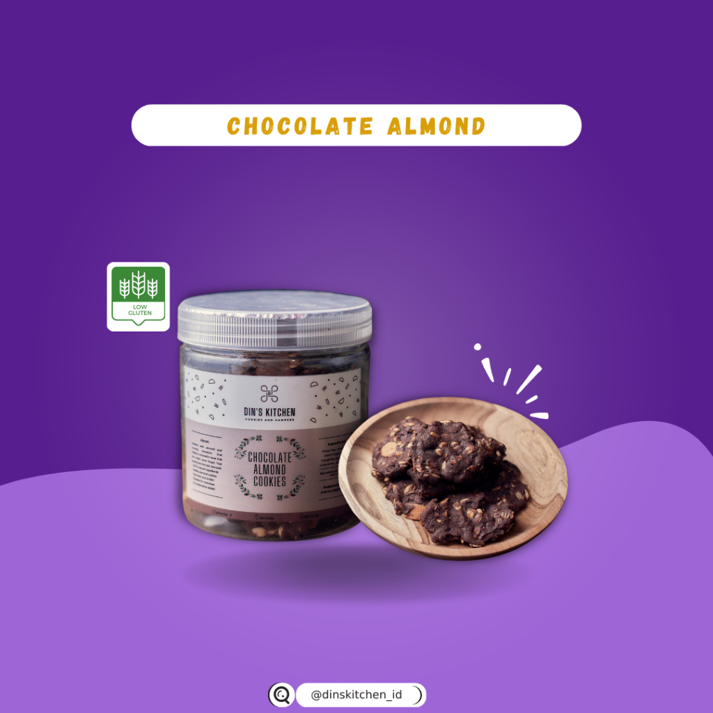 

Chocolate Almond Cookies by Din's Kitchen