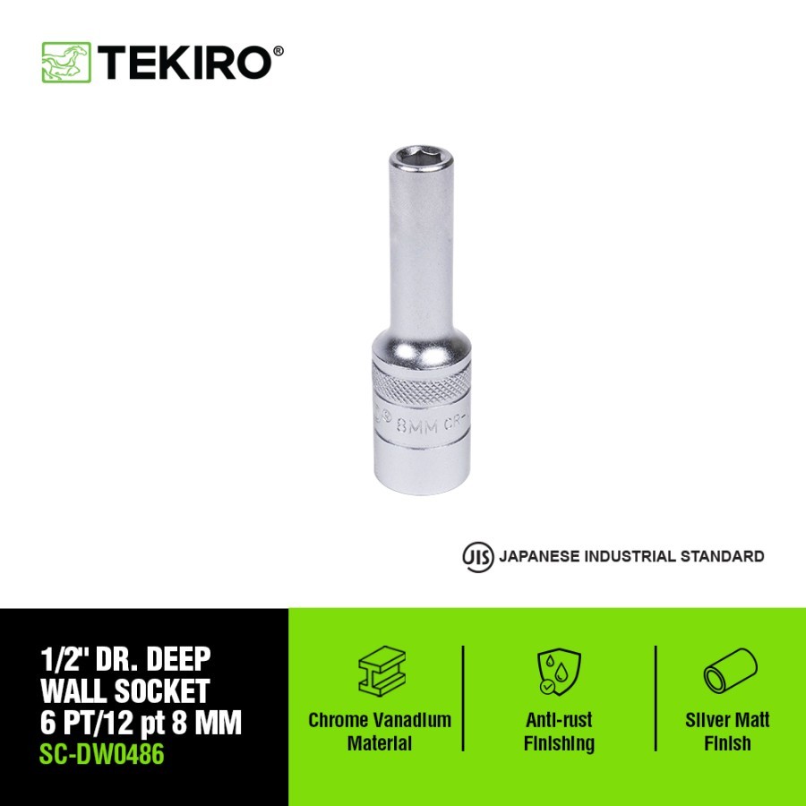 tekiro kunci sock deep wall 1/2 6pt 8mm/mata sock 8mm