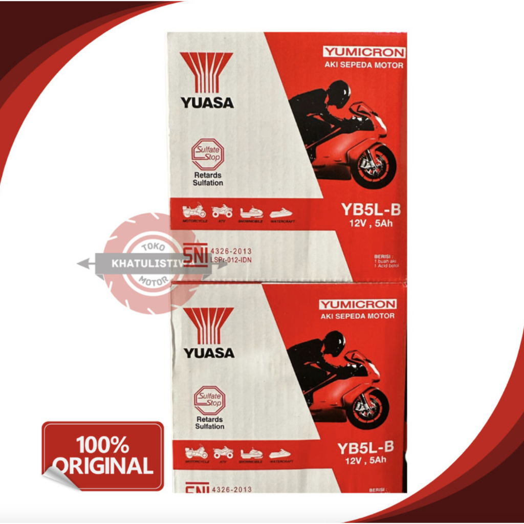 AKI BASAH YUASA JUPITER MX 135 OLD MIO SPORTY VEGA ZR SMASH SUPRA X LAMA YAMAHA YB5L-B YUASA ORI