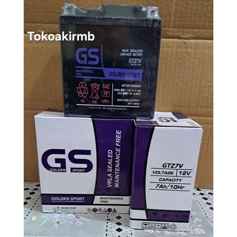 Aki Gtz7v (12v/7ah)  GOLDENSPORT Aki Motor Nmax lama, KLX, Aerox, Lexi, aki motor kering murah, aki 