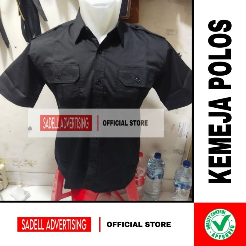Kemeja Polos Hitam Seragam Polos Hitam PDH Lengan Pendek Pria