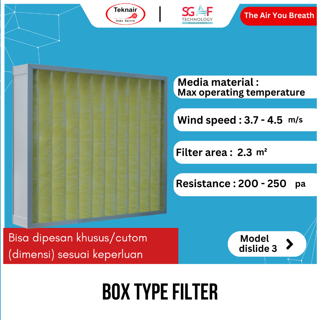 Box Type HEPA Filter - Penyaring Udara Ruangan dan Filter Cabinet