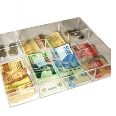 laci tempat uang / akrilik kotak penyimpanan uang