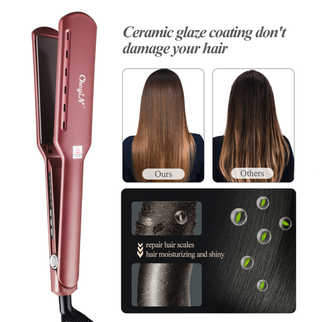 Ckeyin Hair Straightener 44Mm Catokan Rambut Lurus Catok Pelurus Rambut Catok Keriting Profesional