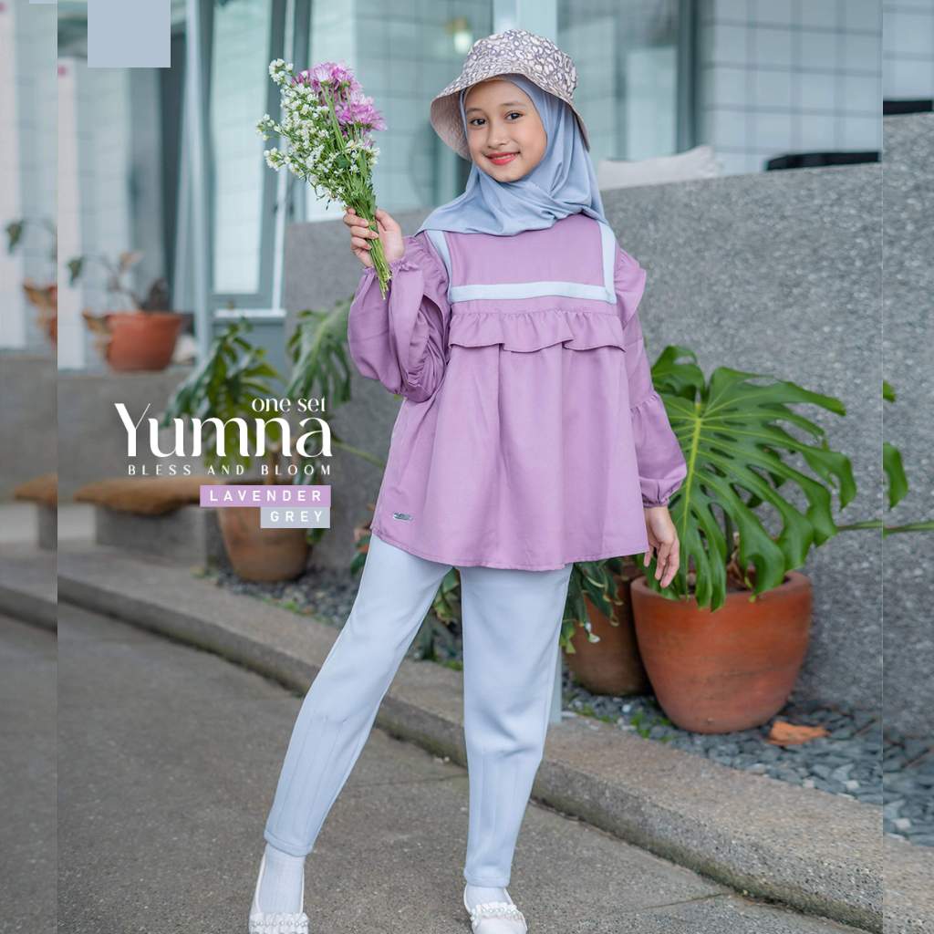 Setelan Tunik Dress Anak Perempuan Dress Panjang dan Celana Anak Umur 3 4 5 6 7 8 9 10 11 12 Tahun