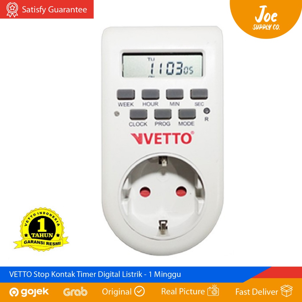 VETTO Stop Kontak Timer Digital Listrik - 1 Minggu
