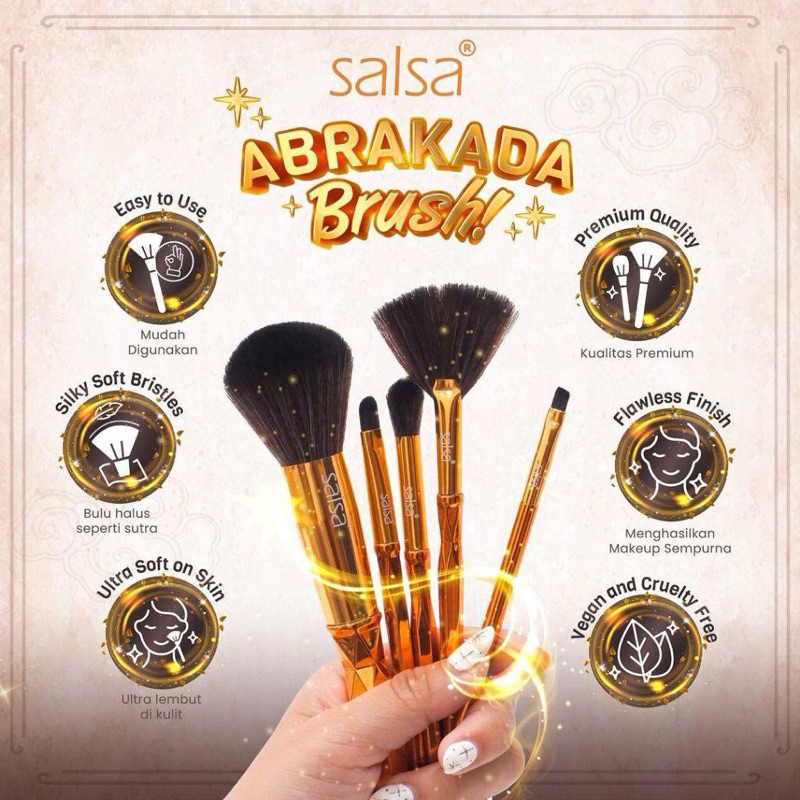 Salsa Abrakada Make Up Brush Kuas Set Makeup Premium Lembut