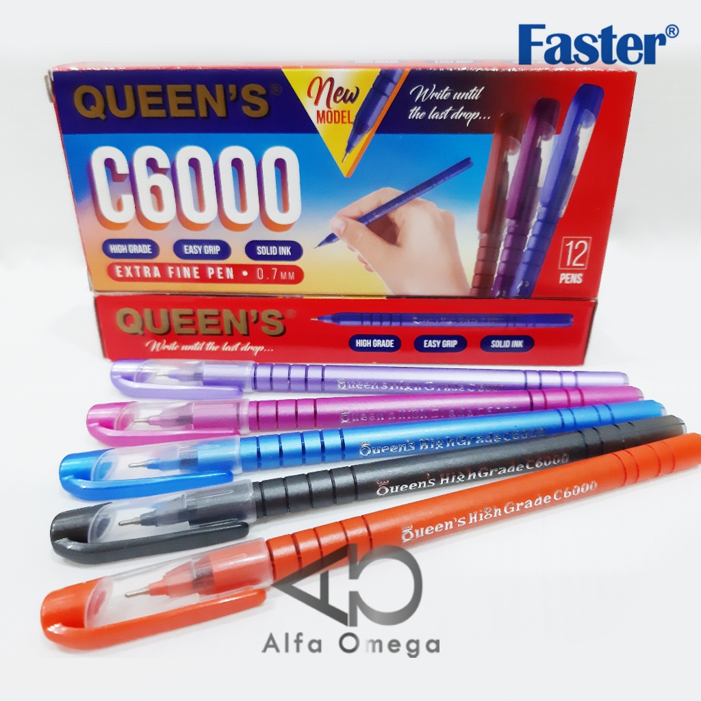 

Pulpen Pen Ballpoint Faster Queen C6000 0.7 mm