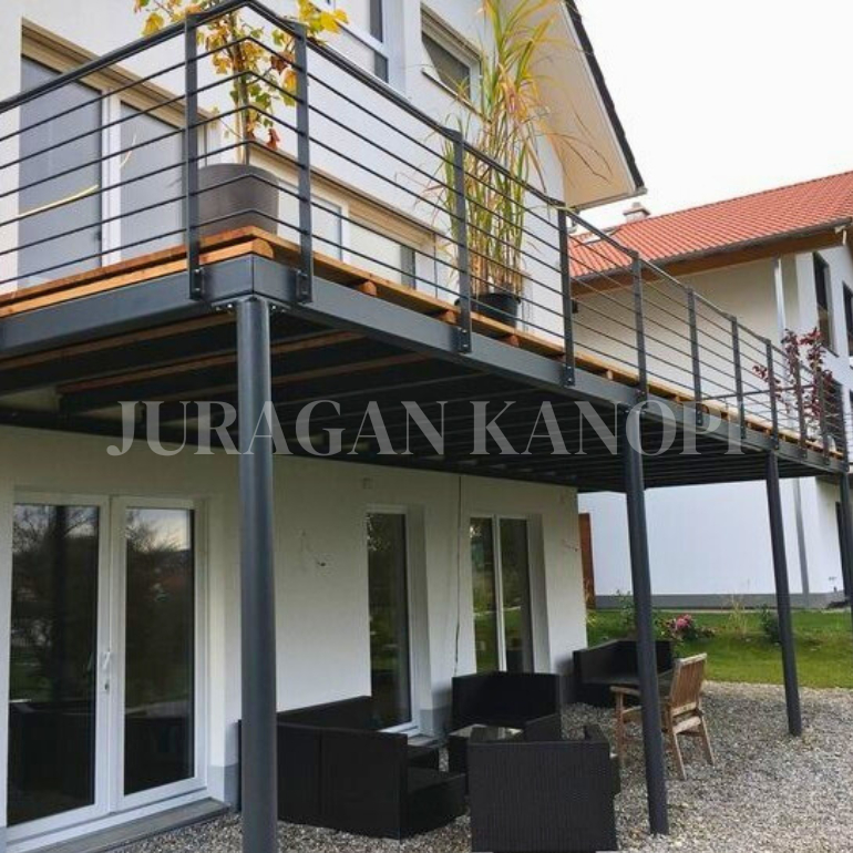 kanopi dak balkon dakplat bordes modern minimalis
