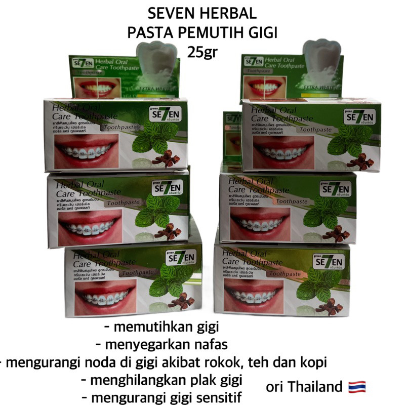 SE7EN HERBAL ORAL CARE TOOTHPASTE 25gr PEMUTIH GIGI ori Thailand