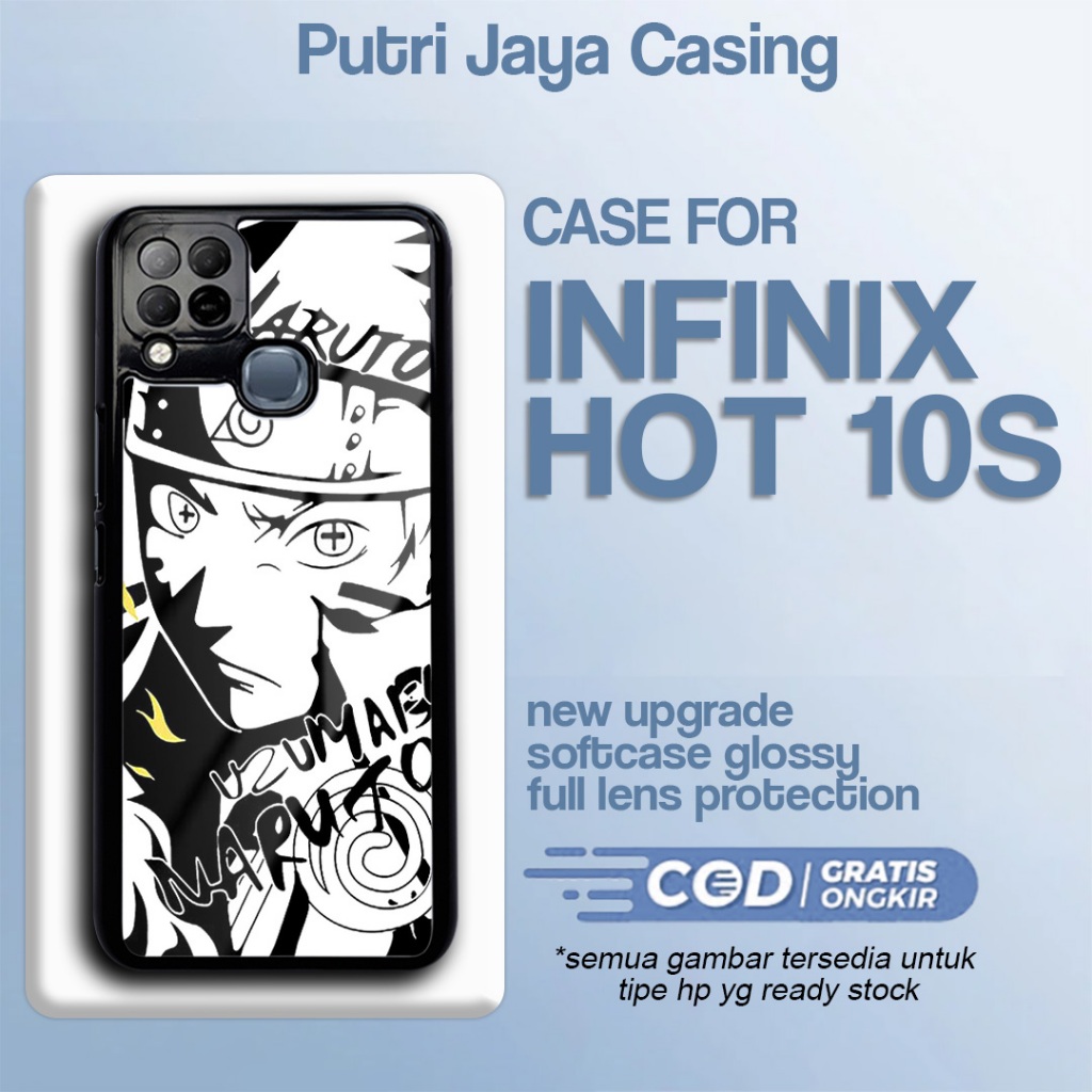 Case Infinix Hot 10s Terbaru Anime Putih Casing Hot 10s Hardcase Softcase Glossy Terlaris Putri Case