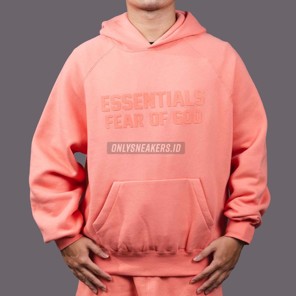 ESSENTIALS FOG HOODIE CORAL