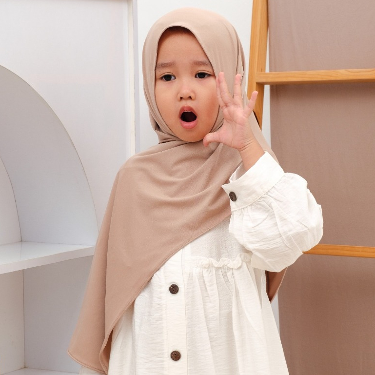 𝗦𝘆𝗮𝗺𝘀𝗶𝗮𝗿 - Jilbab / Hijab Pashmina Jersey Instan Anak Jahit Dagu Instan - Kerudung Bayi Viral Tiktok