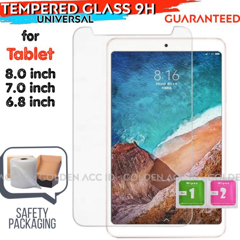 STOK TERBATAS TEMPERED GLASS TABLET Tab universal 8 inci  7 in  68 inch FOR advan mito aldo evercoss
