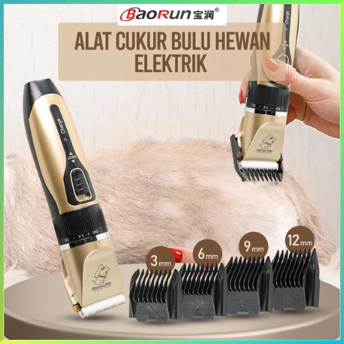 BaoRun PRO Alat Cukur Elektrik Bulu Hewan peliharaan anjing kucing kambing domba garut di cas tanpa 