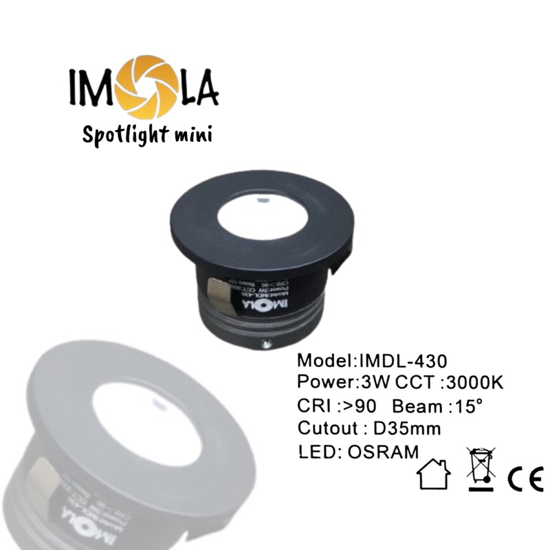 lampu downlight inbow led 3 wat/imola downlight mini led IGL-1036
