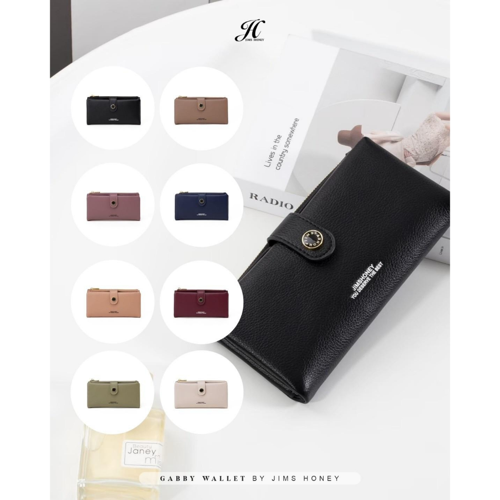 Jimshoney Gabby wallet/ dompet wanita panjang diskon promo import bahan elastis simpel bisa cod solo