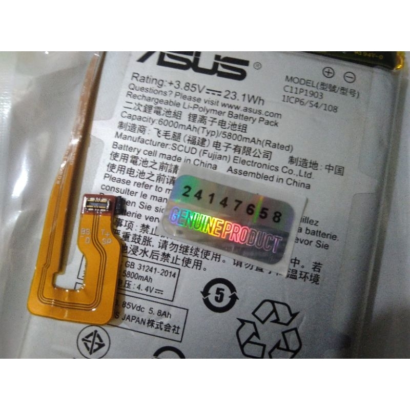 Asus C11P1903 GENUINE Battery Batre Baterai Asus ROG Phone 3 ROG 3 ZS661KS Original 100%