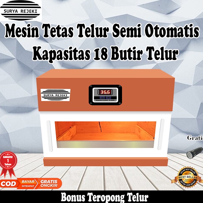 PALING DICARI mesin tetas telur semi otomatis kap 18 penetas telur