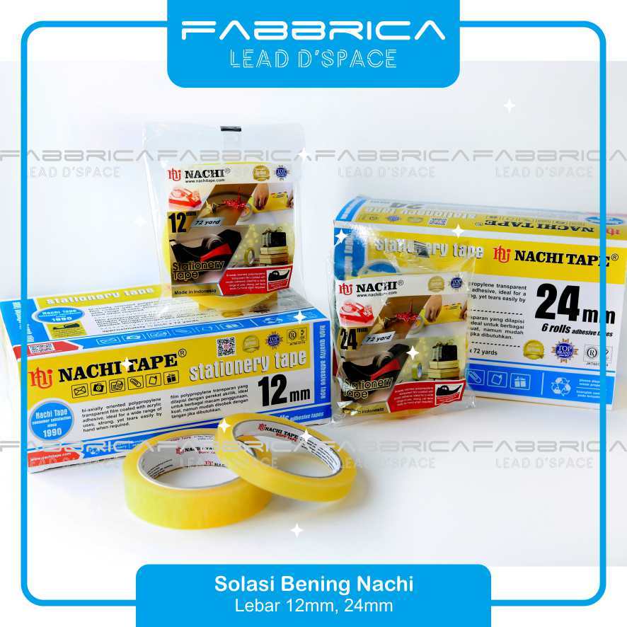 

Fabbrica - Solasi Bening Transparan Nachi Stationary Tape Roll 12mm dan 24mm