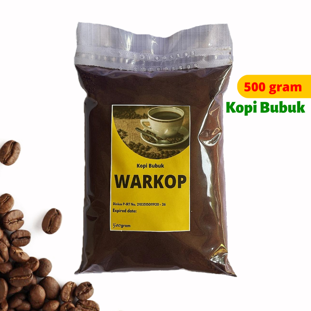 

Kopi Bubuk Warkop 500gram cocok untuk usaha warung kopi giras 500 gram