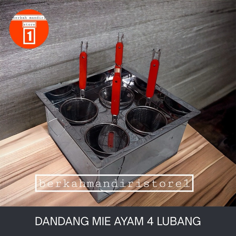 DANDANG MIE AYAM LUBANG 4 LENGKAP SARINGAN/TONG MIE AYAM/PANCI MIE