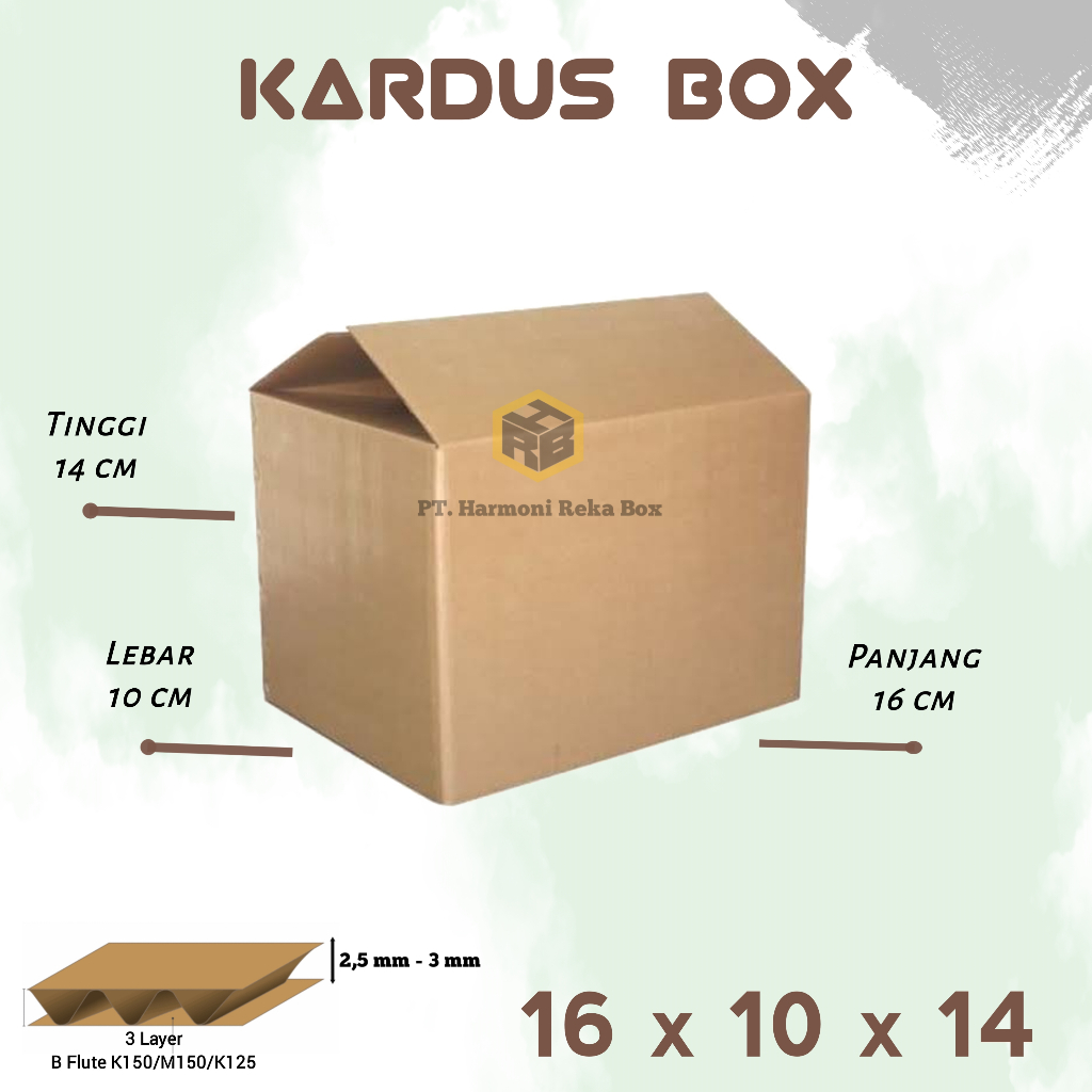 Kardus/box Packing Paket Kecil Polos Luar Dalam Ukuran 16x10x14 cm