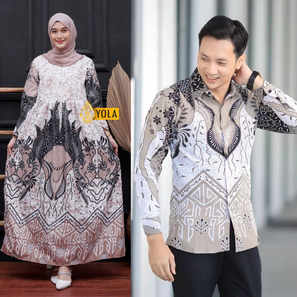Batik Couple - Baju Batik Couple Pasangan - Couple Batik Keluarga - Sarimbit Kemeja dan Gamis Modern