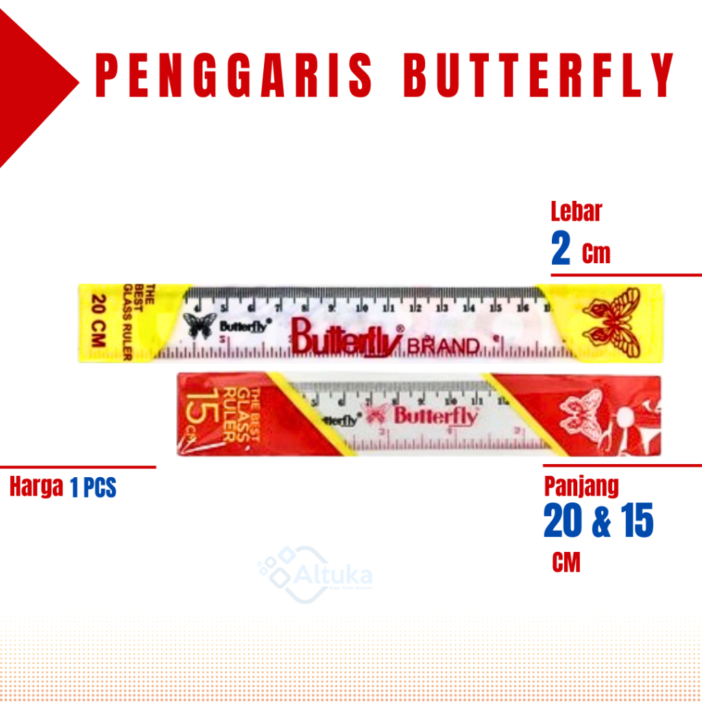 

Penggaris Plastik Murah 20 cm Butterfly
