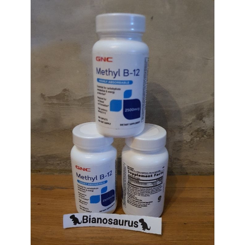 GNC Methyl B-12 2500 mcg - 100 Caplets B 12 B12 vitamin