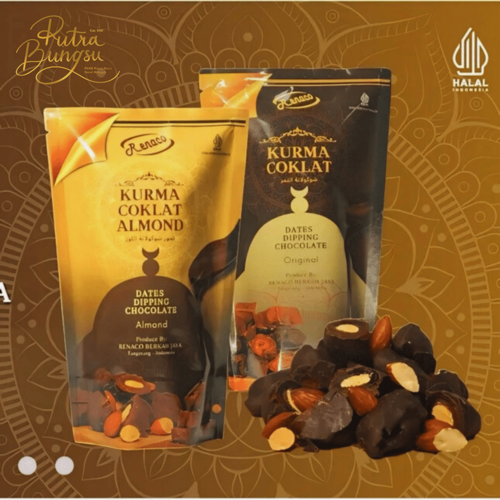 

Coklat Kurma Almond Khas Tangerang 1 Pack 150g Enak Halal