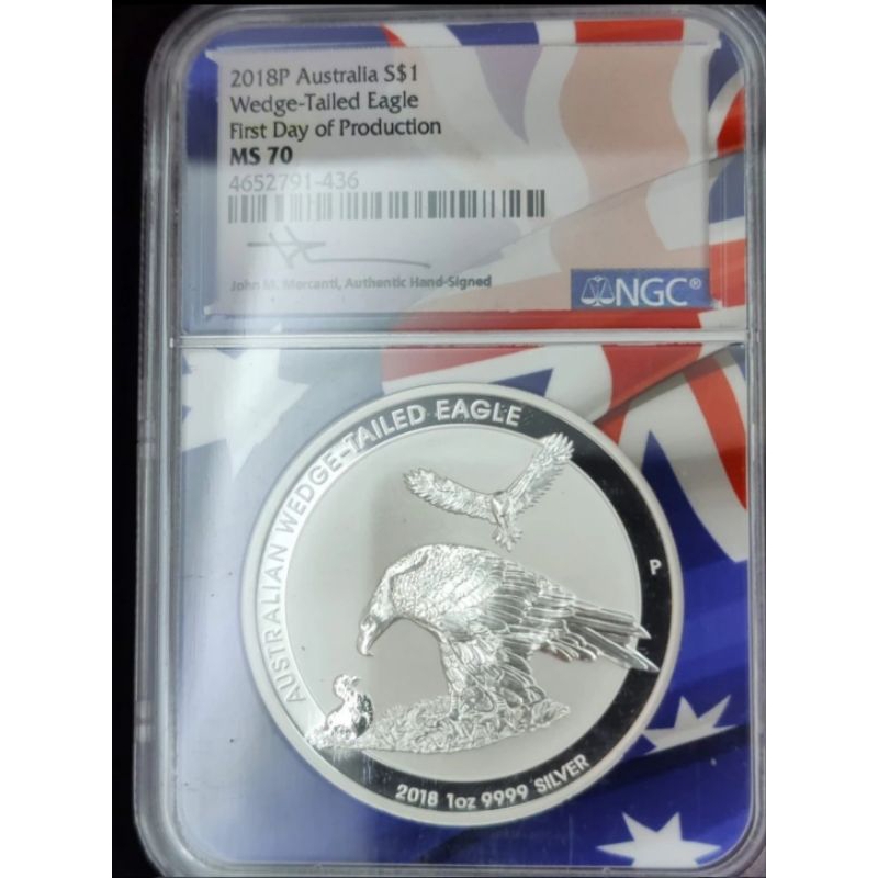 Perak Silver Coin Australia Silver Wedge Eagle 2018 1 oz NGC MS70