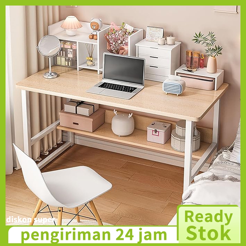 Rak Buku Meja Meja All-in-one Untuk Digunakan Di Rumah Kamar Tidur Meja Komputer Desktop Meja Tulis 
