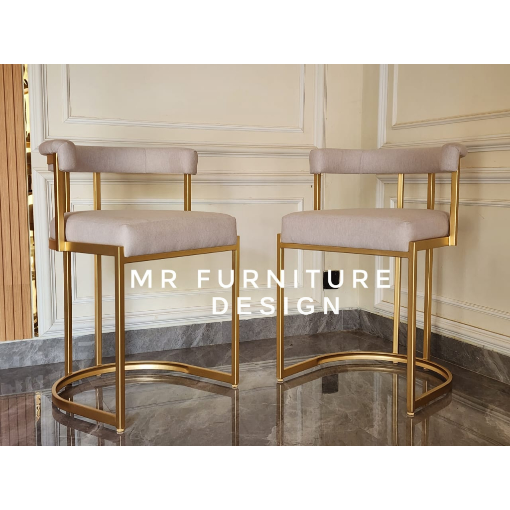 Kursi Bar Kaki Besi Gold