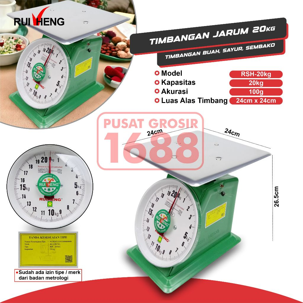 Timbangan 20kg Timbangan Manual Jarum Mangkok 20 kg