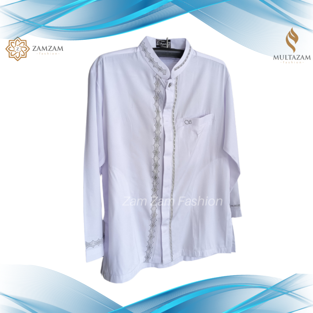 Baju Koko Sajidah 7225 Putih Lengan Panjang Katun Premium Termurah