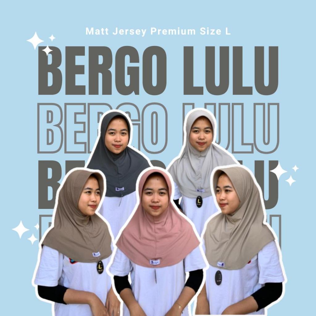 HIJAB SPORT  BERGO SIZE  L  MATT JERSEY  PREMIUM  BY  LULU  -  BERGO LULU