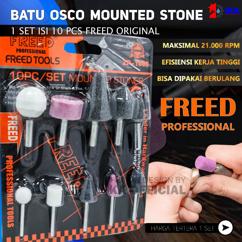 FREED Mata Bor Batu Asah / Batu Poles Oslo Porting Mata Tuner Set 5 pcs 10 pcs Batu Osco Batu Oslo