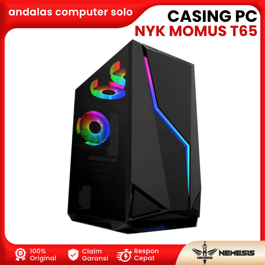 CASING CASE PC GAMING GAME RGB NYK Nemesis MOMUS T65 GAMING CASE